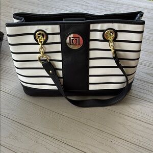 Black and White Striped Tote Bag